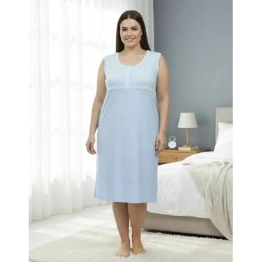 Imagem de Camisola Senhora Regata Pala C/estampa Plus Size Nº 50 Ao 54 - Formosa