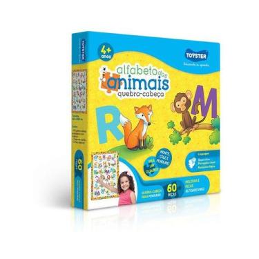 Imagem de quebra-cabeça educativo - Alfabeto dos animais - 60 peças - Toyster