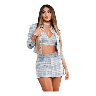 Imagem de Jaqueta Estampada Xadrez Pitbull Pit Bull Jeans 68131, Azul, Claro, M