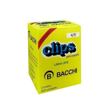 Imagem de Caixa com 420 clips galvanizados 4/0 clipes bacchi novos