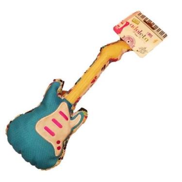 Imagem de Brinquedo Sonoro pet cachorro Guitarra Rock c/ apito - Adoleta
