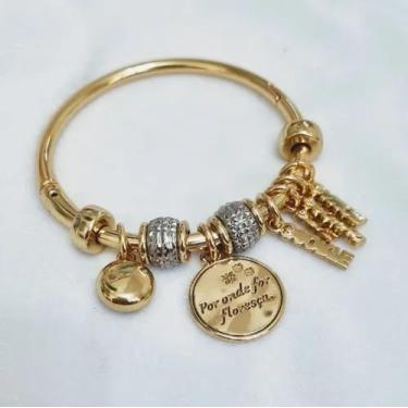 Imagem de Bracelete Florescer Champanhe Dourado - Biju