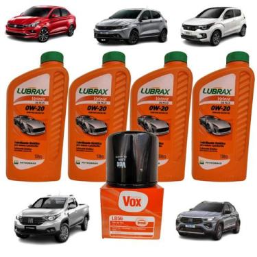 Imagem de Kit Revisao Troca Oleo 0w20 Filtro Fiat Cronos Argo 1.0/1.3 - LUBRAX V