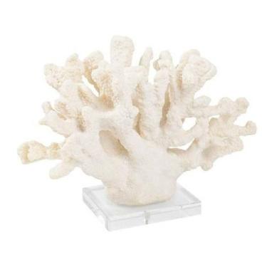 Imagem de Escultura de Mesa Coral Resina Bege Cheio de Ramos Base - LUXdécor