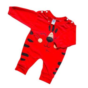 Imagem de Macacão bebê menina - Ajbabykids, Vermelho, 0-3 Meses