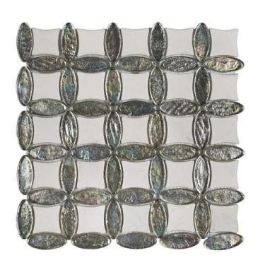 Imagem de Kit 1m² Pastilha de Vidro Mesclada 29cm x 29cm Branco Glass Mosaic
