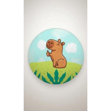 Imagem de Painel Decorativo Redondo Tecido Sublimado Capivara - Congratulations 