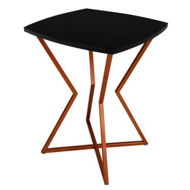 Imagem de Mesa de Canto Lateral Alta Quadrada para Sala Austria - Cobre Preto - 