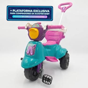 Imagem de Triciclo Baby Scooter Aurora Carrinho Motoca Infantil Menina  A partir