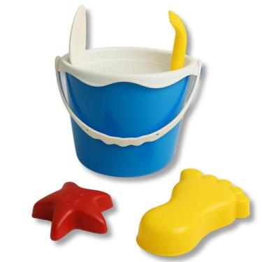 Imagem de Brinquedo Com Moldes Forminhas Baldinho de Praia Azul Infantil Complet