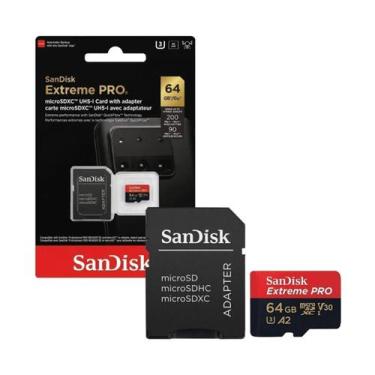 Imagem de Cartão de Memoria 64gb Micro sd Cl10 200mb/s Extreme Pro SDSQXCU-064G-