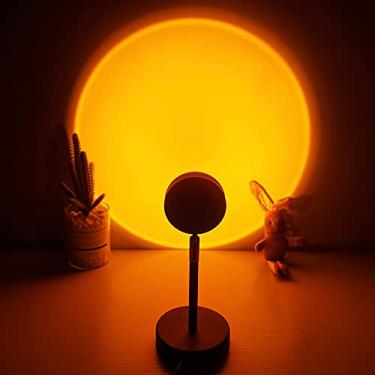 Imagem de Lâmpada de projetor de pôr do sol, luz de pôr do sol, rotação de 180 graus, luz noturna de LED para fotografia, selfie, tiktok, sala de estar, quarto e decoração de casa, carregamento USB (pôr do sol)