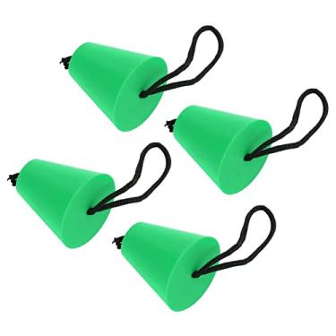 Imagem de Kit de bujão de embornal, tampa de orifícios de drenagem de silicone com cordão flexível 4 peças universal para canoas para caiaques verde