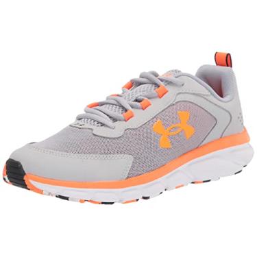Imagem de Under Armour Tênis de corrida unissex para crianças, escola Assert 9, Cinza (107)/Blaze Orange, 4.5 Big Kid