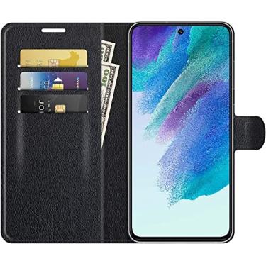 Imagem de Capa Capinha Carteira Galaxy S21 Fe 5G Case Couro Flip Top (Preta)