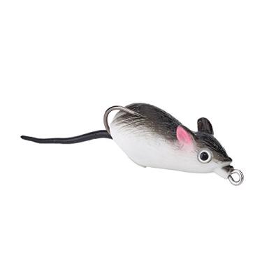Imagem de Mouse Rat isca de pesca, 2 peças de mouse de borracha macia de água doce iscas de pesca iscas artificiais topo de água ganchos isca de baixo duplo ganchos, Dark Grey