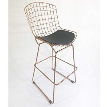 Imagem de Banqueta BERTÓIA cobre assento preto - Poltronas do Sul