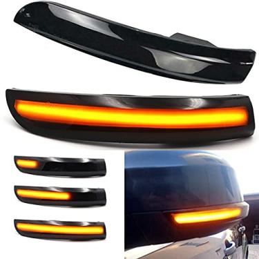 Imagem de Espelho retrovisor de carro sequencial pisca-alerta lateral luzes LED conjunto de lâmpada de seta para Ford Kuga Escape Ecosport 2013-2018, C-Max 2013-2017, Focus 2012-2018 lente fumê