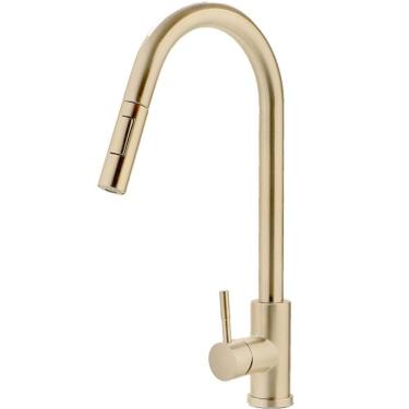 Imagem de Torneira Para Cozinha Gourmet Misturador Monocomando Iriri Pingoo.casa - Dourado