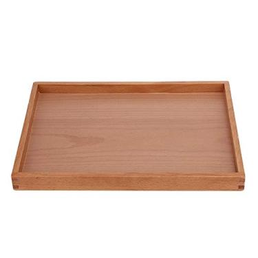 Imagem de bandeja de armazenamento de utens¨ªlios de mesa de 14,Bandeja de x¨ªcara de ch¨¢ de madeira retangular,2 x 10,6 polegadas, bandeja de lanches para ch¨¢ de caf¨¦ em casa, restaurante do hotel, Bandeja