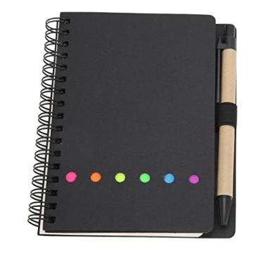 Imagem de Caderno de anotações, design inovador, bordas brilhantes, adesivos de cor PET transparentes, caderno para papelaria de escritório comercial(Preto)