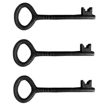 Imagem de kit 3 Chaves Decorativas Rústica Enfeite em Ferro Nº 03 27cm