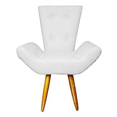 Imagem de Poltrona Decorativa Emília Barca Pés Palito Suede Branco - DS Estofados