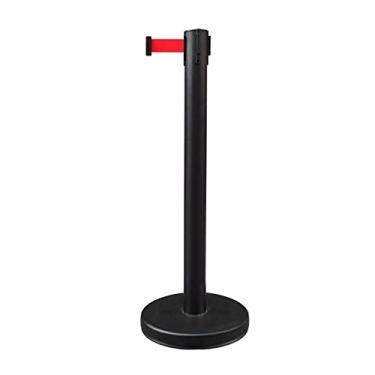 Imagem de Barreira de cinto retrátil, postes, poste de controle de multidão resistente, poste de isolamento, cinto telescópico, enfileiramento, grade, grade de segurança, banco, poste de aviso (tamanho: 2 m, c