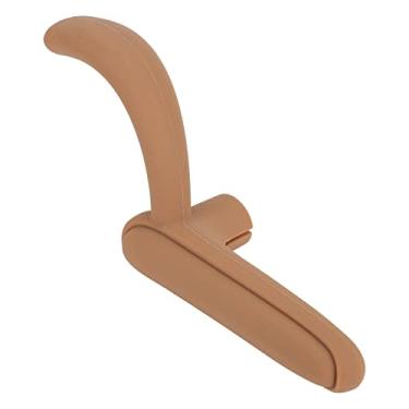 Imagem de Capa de maçaneta de porta, 2 em 1, protetor de maçaneta de porta de silicone, à prova de trava, protetor de beliscar, anticolisão de segurança, tampa de maçaneta de eletricidade estática para maçanetas de porta, proteção (marrom direita)