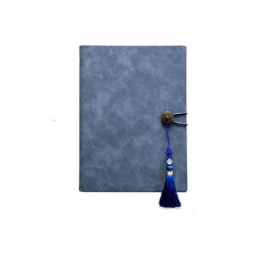 Imagem de A6 A5 B5 Caderno Espiral de Couro Falso e Diário Capa dura Livro Agenda Agenda Organizador Anel Recarregável, A5 azul, 4 peças