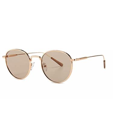 Imagem de Óculos de Sol Retrô Pequeno Redondo Metal Steampunk Homens Vintage Óculos de Sol Condução Ao Ar Livre Mulheres Sombras Para Masculino Óculos De Sol, C06 Rose Gold, China