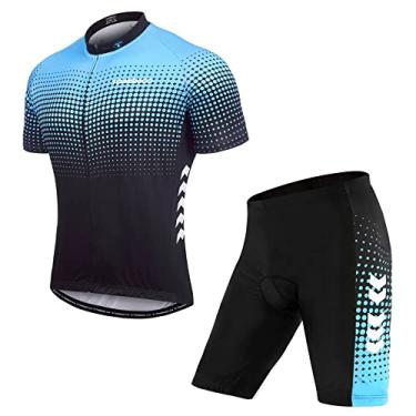 Imagem de Tingpai Conjunto de ciclismo de ciclismo de terno curto de verão masculino com 5D acolchoado em shorts de ciclismo de secagem rápida respirável conjunto de jersey de ciclismo pa ciclismo espo vo ao a