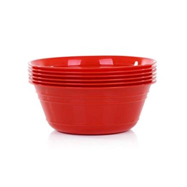 Imagem de Conjunto de tigelas Mintra Home (6 unidades, 1,7 oz, vermelho) para crianças, festa, lanches, servir, uso diário, festas de aniversário, cereal, saladas, pratos laterais, sopas, sobremesa, livre de BPA, pode ser lavado na lava-louças.