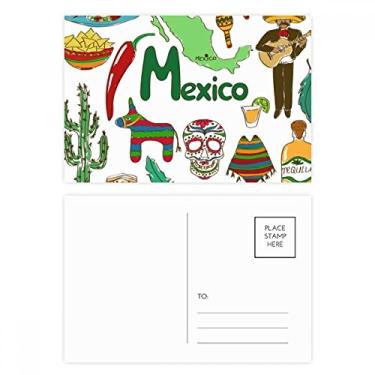 Imagem de Conjunto de cartão postal da bandeira nacional de animais do México Landscap Cartão de felicitações de agradecimento