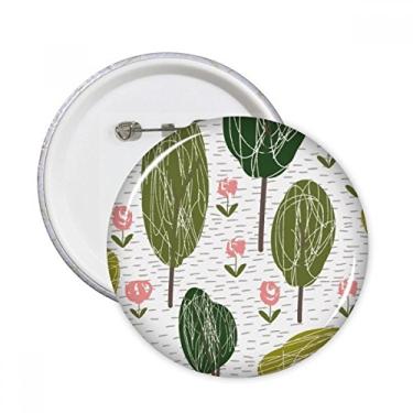 Imagem de Árvore abstrata plantas arte padrão alfinetes redondos emblema botão decoração acessório 5 peças