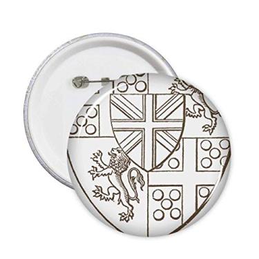 Imagem de Arte barroca escudo leão ilustração pinos patter crachá botão emblema decoração acessório 5 peças