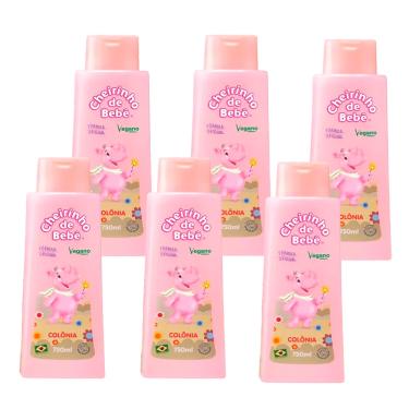 Imagem de Deo Colônia Perfume Infantil Cheirinho de Bebê Rosa 750ml (Kit com 6 Unidades)