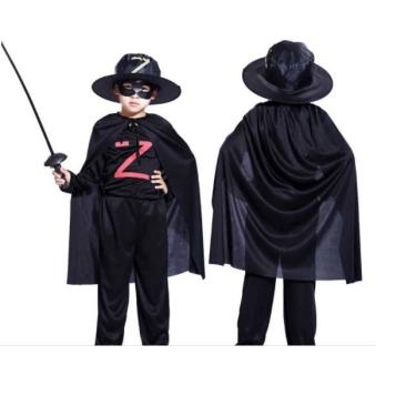 Imagem de Capa de Zorro Infantil Vampiro Bruxo Cosplay Fantasia