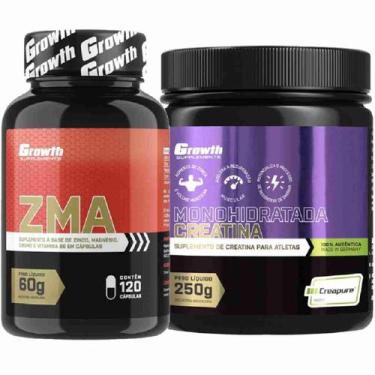 Imagem de Kit Creatina 250G Creapure + Zma 120 Caps Growth Supplements