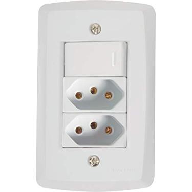 Imagem de Conj. 4X2 - 1 interruptor simples 10A 250V~ + 2 tomadas 2P+T 20A 250V~ Tramontina