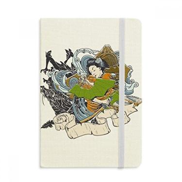 Imagem de Quimono japonês feminino Samurai espada notebook oficial tecido capa dura diário clássico