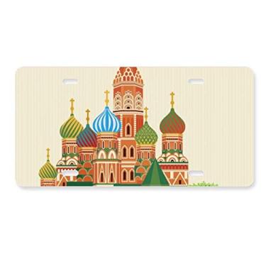 Imagem de DIYthinker Etiqueta de aço inoxidável para decoração de placa de licença com símbolo nacional da Rússia