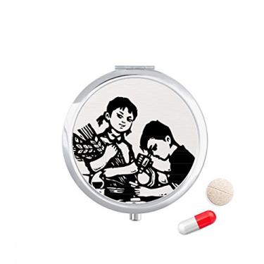 Imagem de Porta-comprimidos patriotismo de trigo para meninos e meninas, caixa de armazenamento de remédios