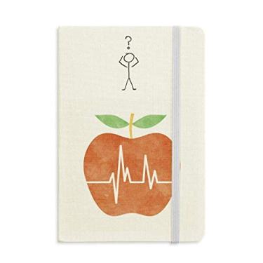 Imagem de Caderno de interrogação com estampa de eletrocardiograma de coração, diário clássico A5