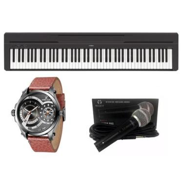 Imagem de Kit Piano Digital Yamaha P45 Microfone E Relógio Dk11151-2