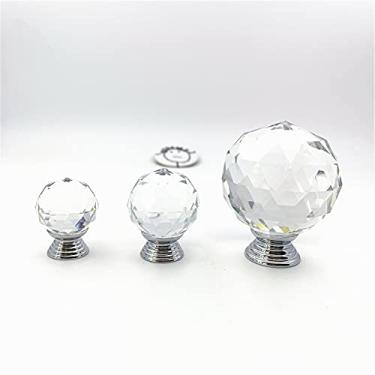 Imagem de Maçanetas de bola de cristal com corte redondo 25mm 30mm 40mm 50mm Maçaneta de cristal Maçaneta da cômoda puxadores da porta do armário, maçaneta redonda de 30mm, 3,0cm