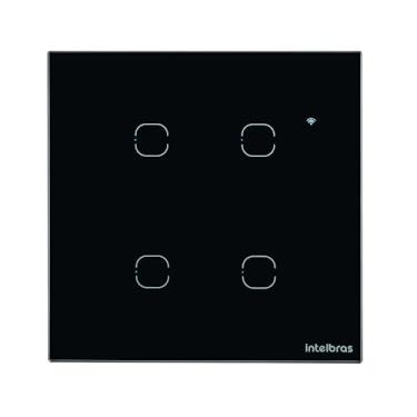 Imagem de Interruptor Touch Inteligente Compatível com Alexa 4 Teclas EWS 1004 Preto Intelbras