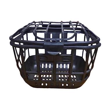 Imagem de YIJU Cesta dianteira para bicicleta, rack de carga com tampa portátil oco para bicicleta, cesta frontal para armazenamento de bicicleta, para acampamento,