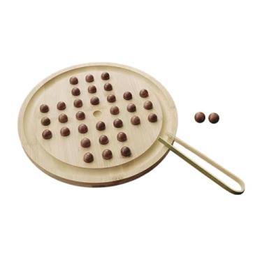 Imagem de Esquirla Peg solitaire jogo de tabuleiro de madeira quebra-cabeça jogo de tabuleiro decoração do escritório jogo de mesa adultos mármores jogo de tabuleiro, Diâmetro 29.5cm