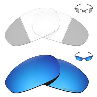Imagem de 2 pares de lentes de reposição Mryok+ para óculos de sol Oakley Juliet – Cinza eclipse fotocromático/azul gelo
